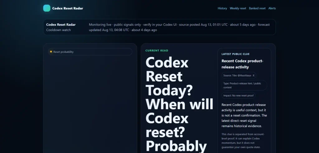 Codex Reset Radar